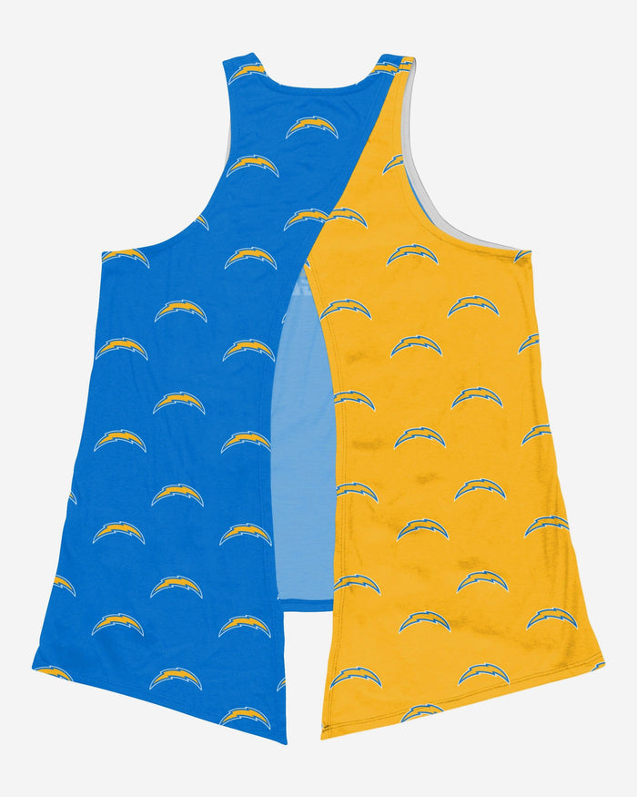 Los Angeles Chargers Womens Wordmark Mini Print Tie-Breaker Sleeveless Top FOCO - FOCO.com