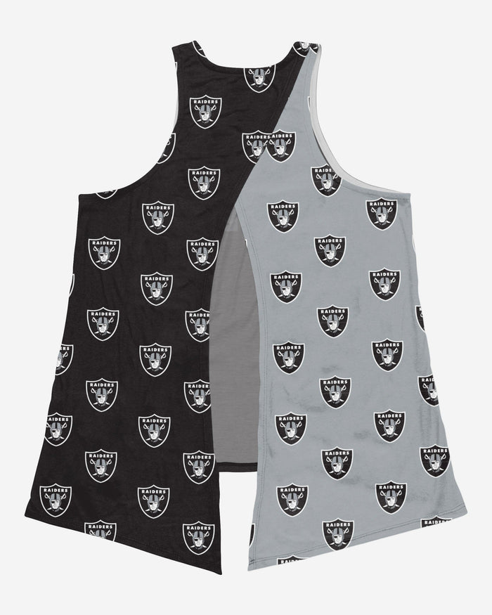 Las Vegas Raiders Womens Wordmark Mini Print Tie-Breaker Sleeveless Top FOCO - FOCO.com