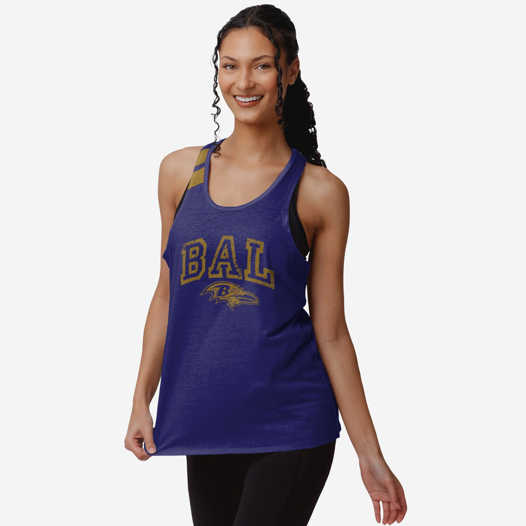 Baltimore Ravens Womens Team Twist Sleeveless Top FOCO S - FOCO.com