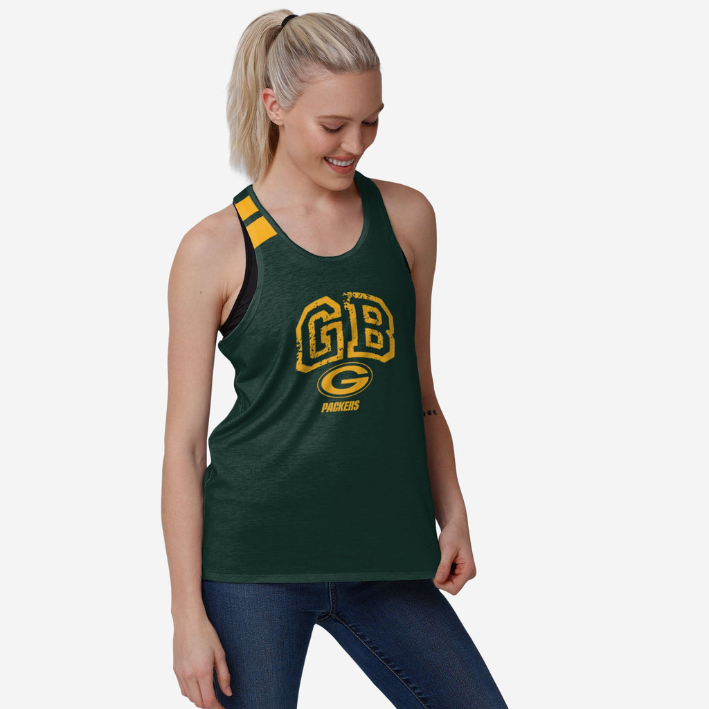 Green Bay Packers Womens Team Twist Sleeveless Top FOCO S - FOCO.com