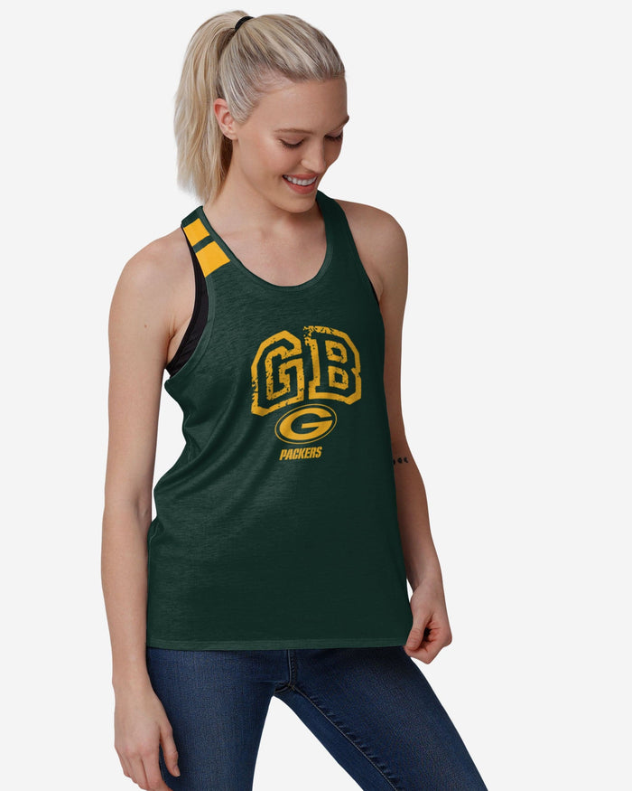 Green Bay Packers Womens Team Twist Sleeveless Top FOCO S - FOCO.com