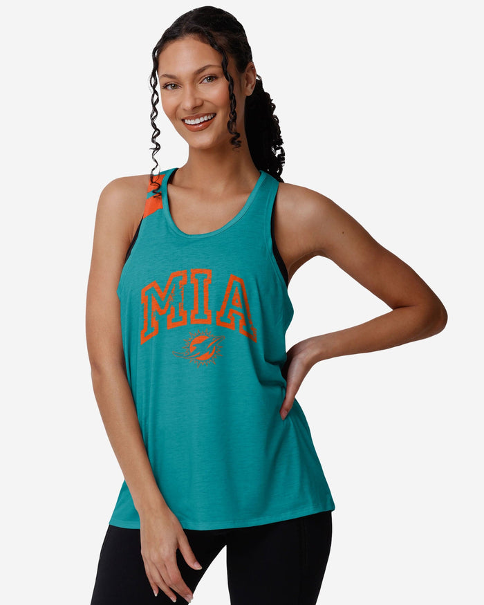 Miami Dolphins Womens Team Twist Sleeveless Top FOCO S - FOCO.com