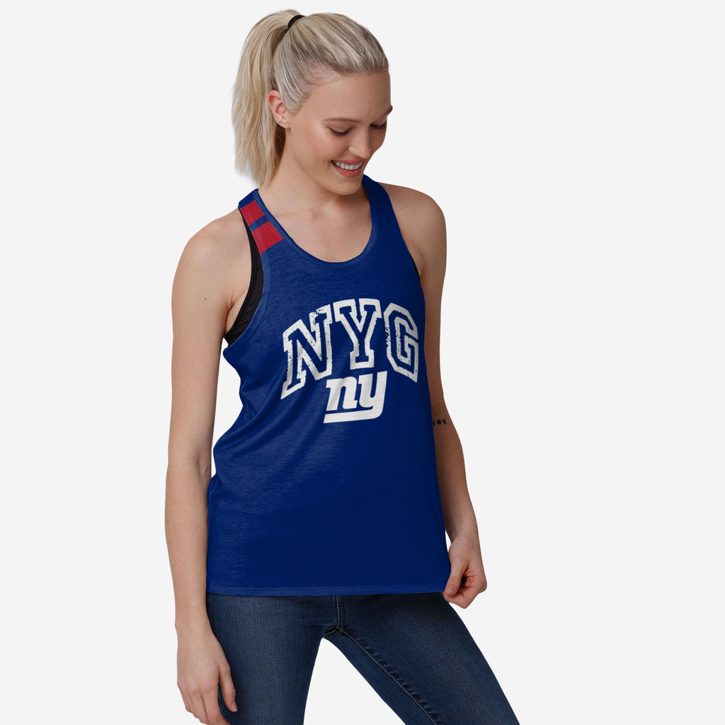 New York Giants Womens Team Twist Sleeveless Top FOCO S - FOCO.com