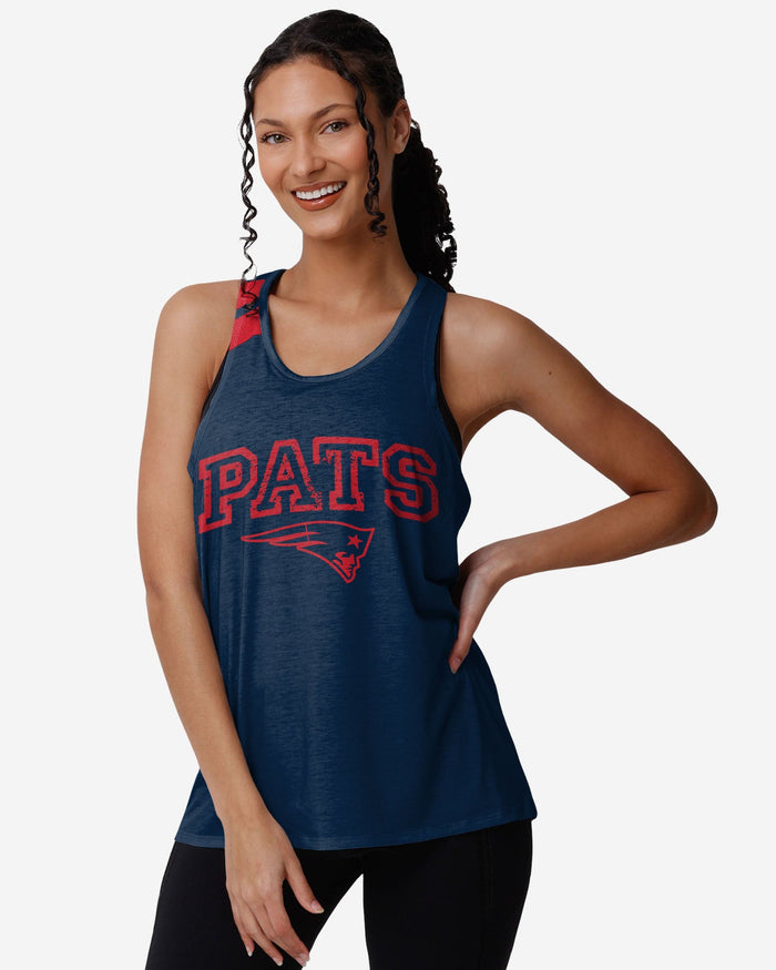New England Patriots Womens Team Twist Sleeveless Top FOCO S - FOCO.com