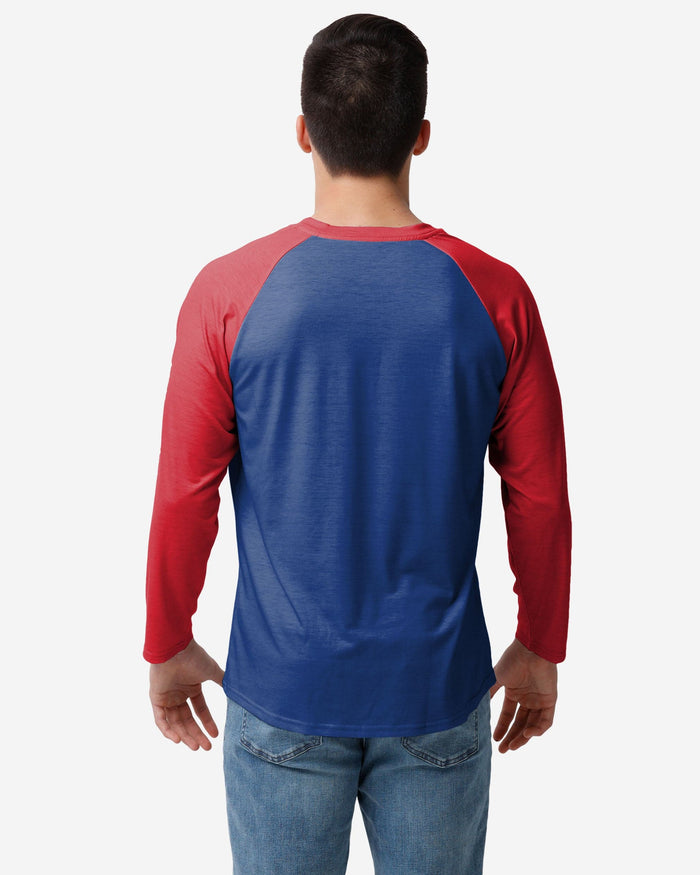 Buffalo Bills Colorblock Wordmark Raglan T-Shirt FOCO - FOCO.com