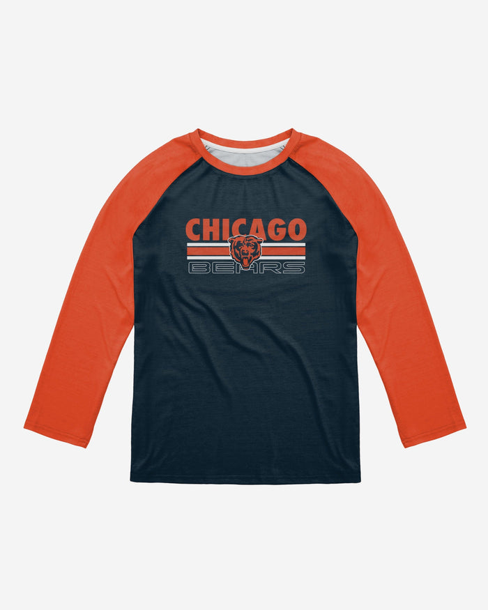 Chicago Bears Colorblock Wordmark Raglan T-Shirt FOCO - FOCO.com