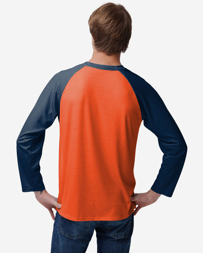 Denver Broncos Colorblock Wordmark Raglan T-Shirt FOCO - FOCO.com