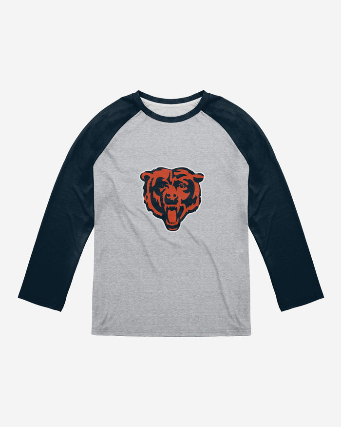 Chicago Bears Gray Big Logo Raglan T-Shirt FOCO - FOCO.com