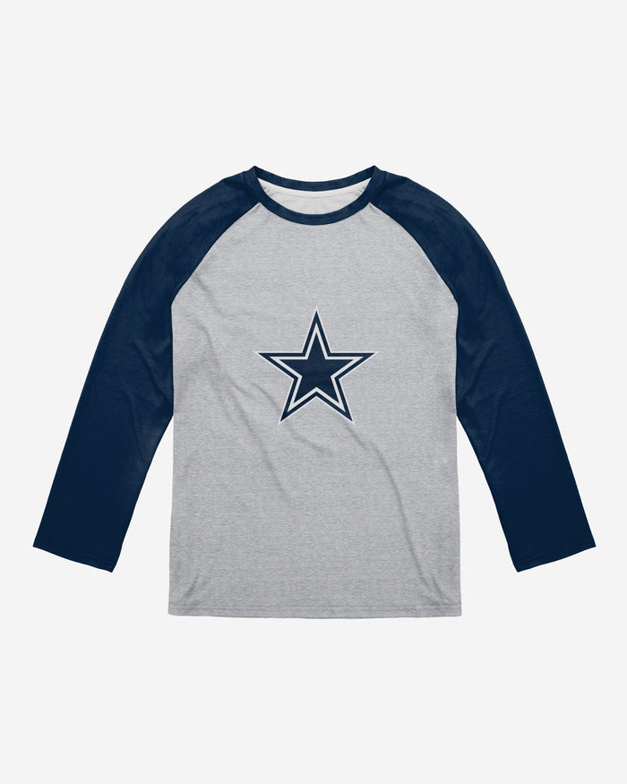 Dallas Cowboys Gray Big Logo Raglan T-Shirt FOCO - FOCO.com