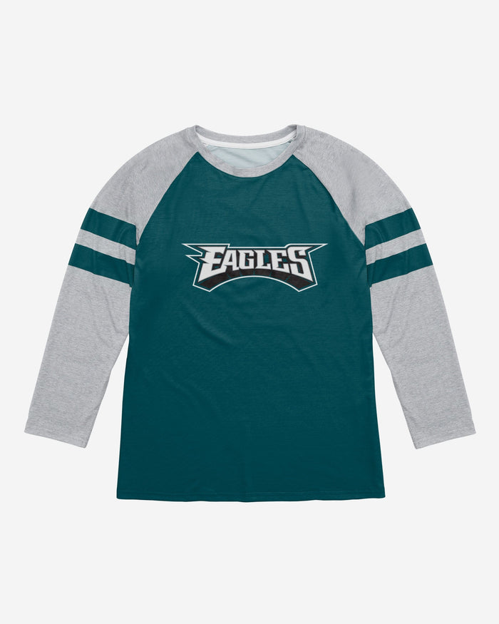 Philadelphia Eagles Team Stripe Wordmark Raglan T-Shirt FOCO - FOCO.com