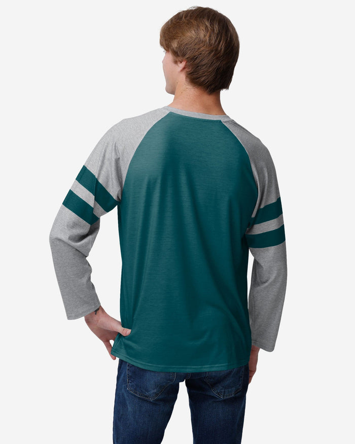 Philadelphia Eagles Team Stripe Wordmark Raglan T-Shirt FOCO - FOCO.com