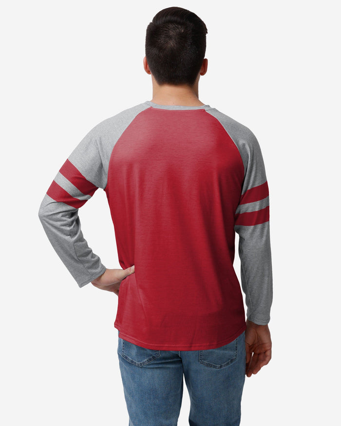 Tampa Bay Buccaneers Team Stripe Wordmark Raglan T-Shirt FOCO - FOCO.com