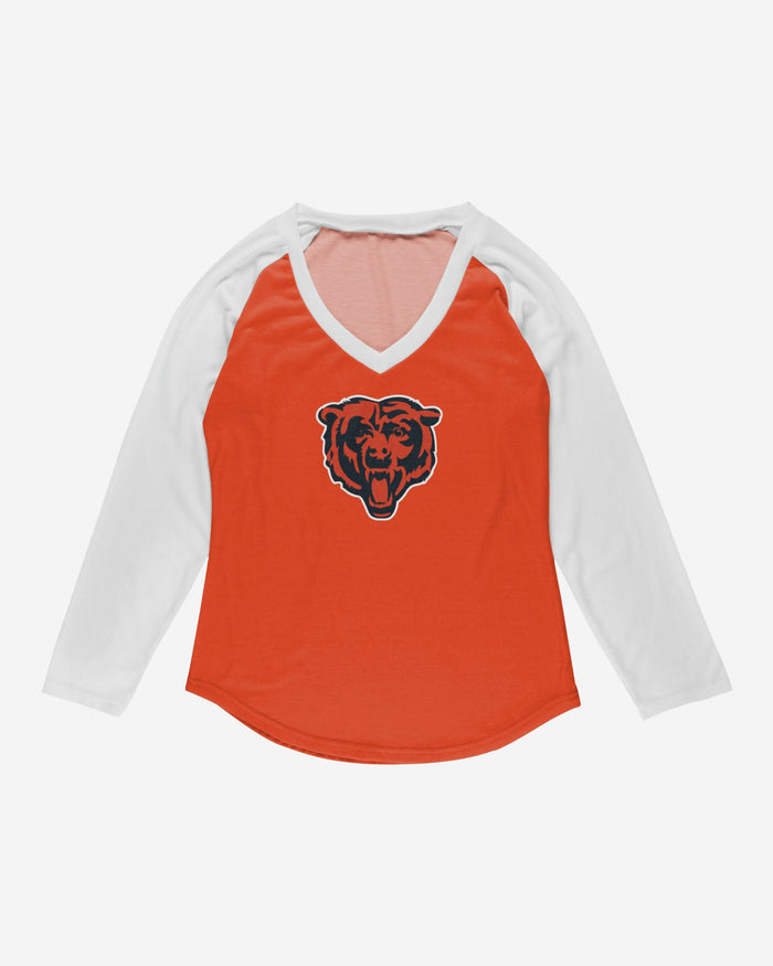Chicago Bears Womens Big Logo Solid Raglan T-Shirt FOCO - FOCO.com