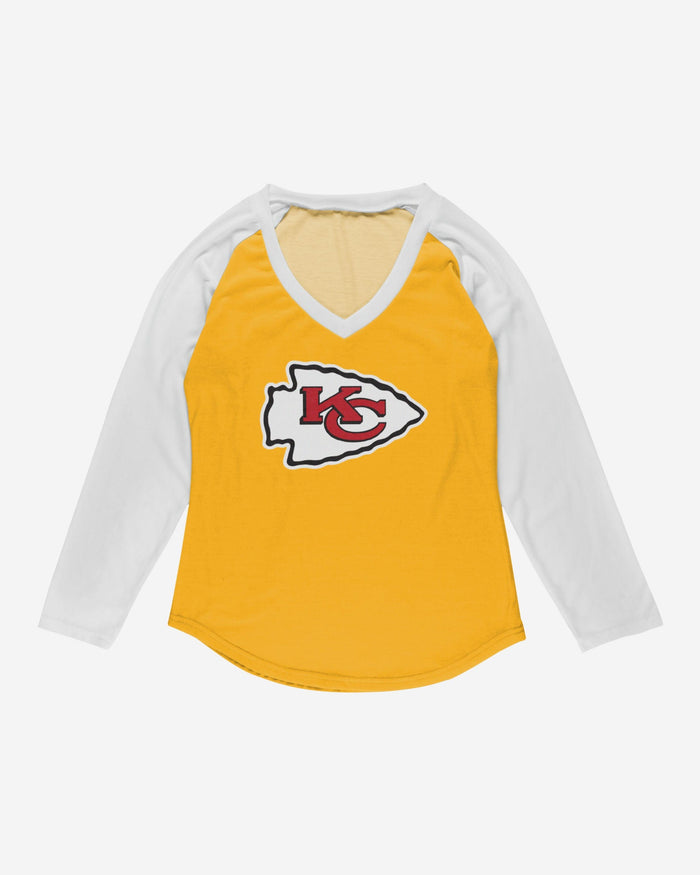 Kansas City Chiefs Womens Big Logo Solid Raglan T-Shirt FOCO - FOCO.com