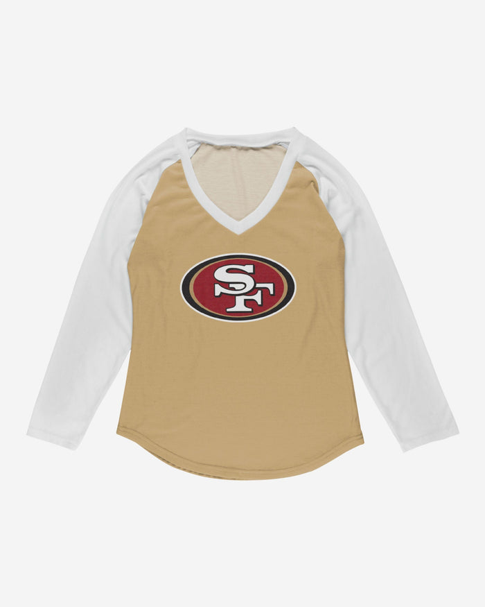 San Francisco 49ers Womens Big Logo Solid Raglan T-Shirt FOCO - FOCO.com