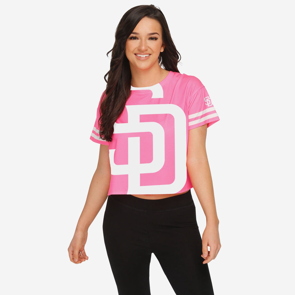 San Diego Padres Womens Highlights Crop Top FOCO S - FOCO.com