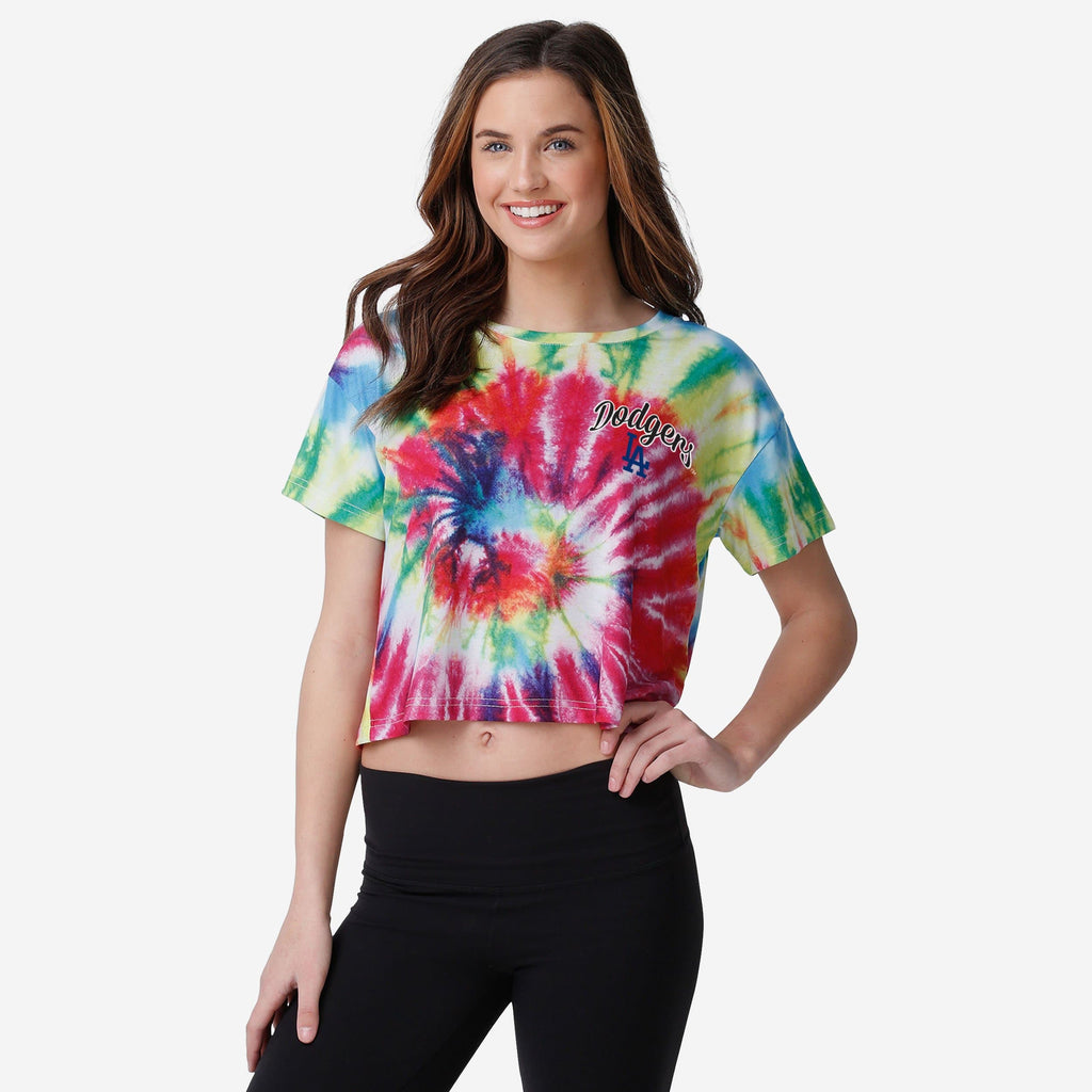 Los Angeles Dodgers Womens Pastel Tie-Dye Crop Top FOCO S - FOCO.com