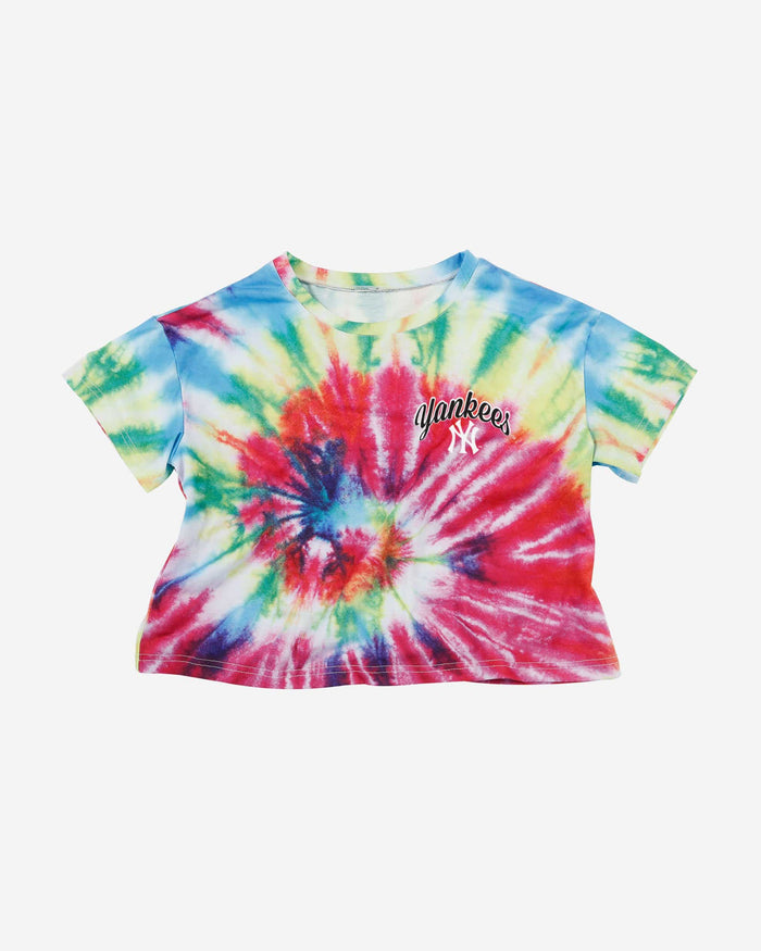 New York Yankees Womens Pastel Tie-Dye Crop Top FOCO - FOCO.com