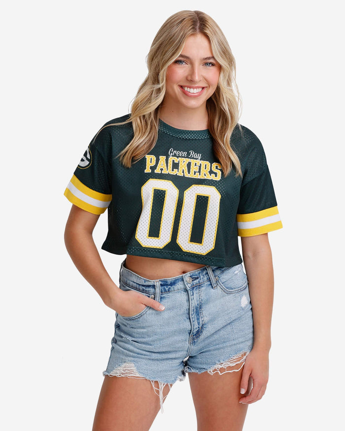 Green Bay Packers Womens Gameday Mesh Crop Top FOCO S - FOCO.com