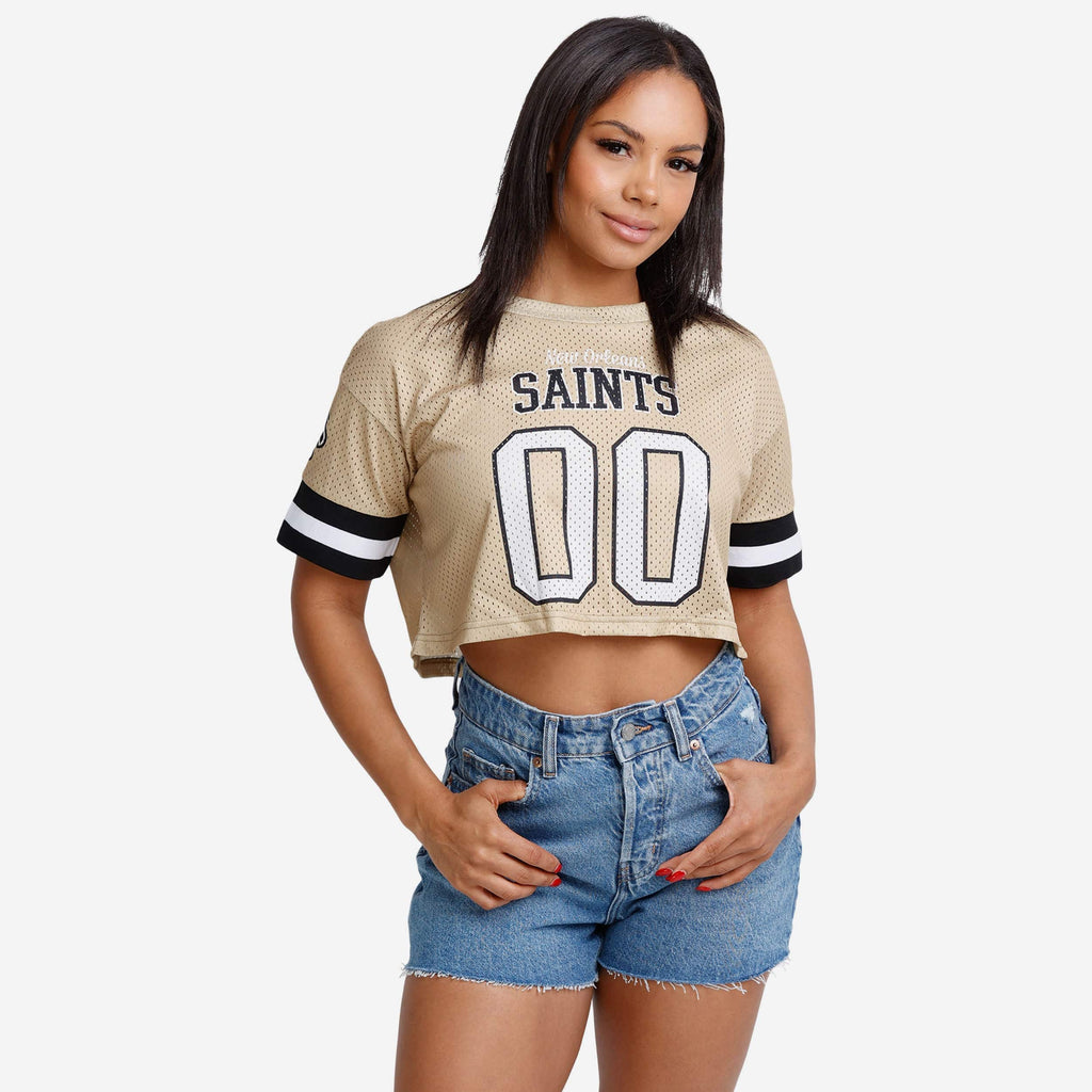 New Orleans Saints Womens Gameday Mesh Crop Top FOCO S - FOCO.com
