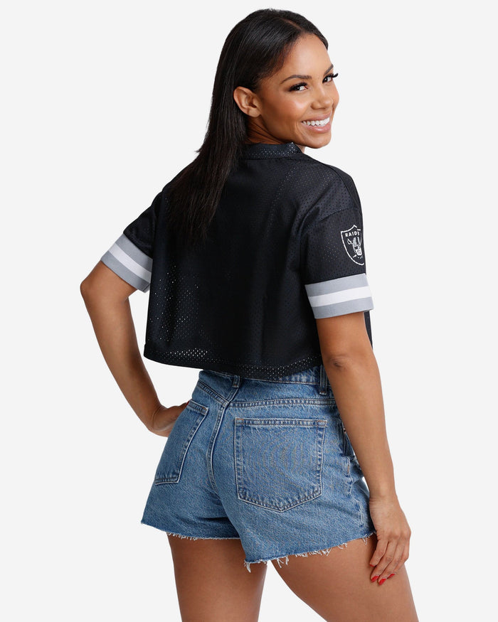 Las Vegas Raiders Womens Gameday Mesh Crop Top FOCO - FOCO.com