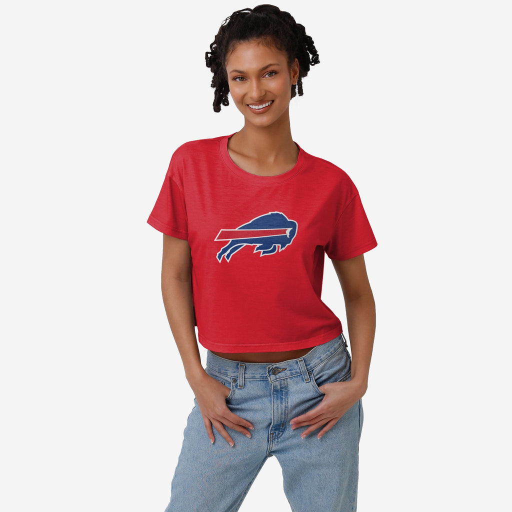 Buffalo Bills Womens Alternate Team Color Crop Top FOCO S - FOCO.com