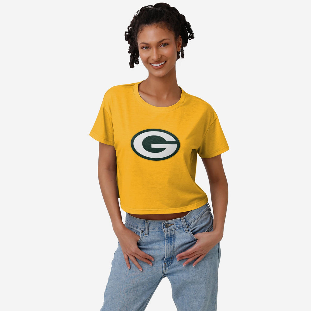 Green Bay Packers Womens Alternate Team Color Crop Top FOCO S - FOCO.com