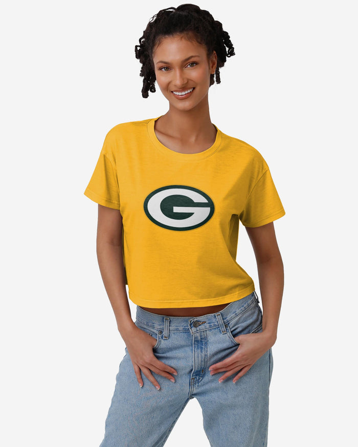 Green Bay Packers Womens Alternate Team Color Crop Top FOCO S - FOCO.com