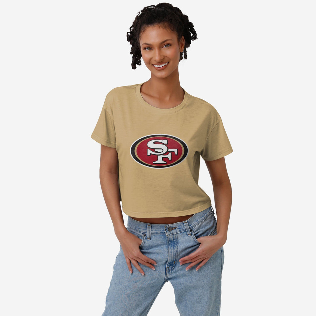 San Francisco 49ers Womens Alternate Team Color Crop Top FOCO S - FOCO.com