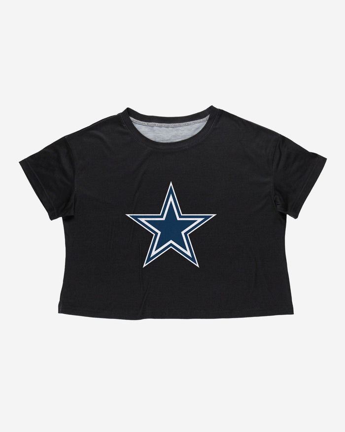 Dallas Cowboys Womens Black Big Logo Crop Top FOCO - FOCO.com