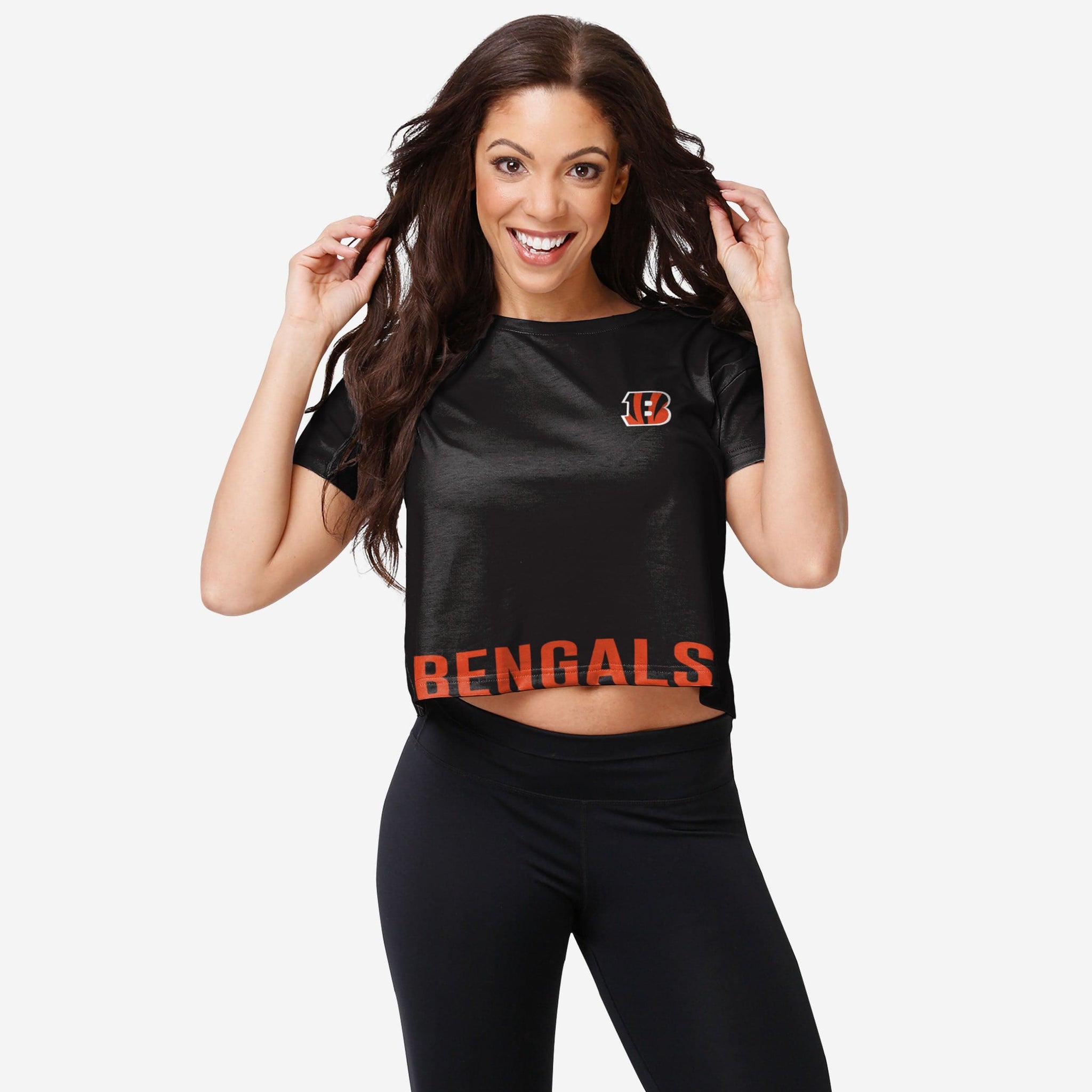 Cincinnati Bengals Womens Gameday Mesh Crop Top FOCO