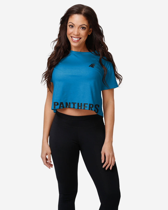 Carolina Panthers Womens Bottom Line Crop Top FOCO S - FOCO.com