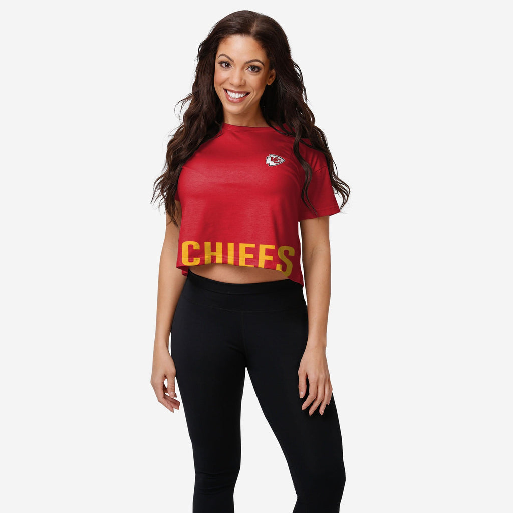 Kansas City Chiefs Womens Bottom Line Crop Top FOCO S - FOCO.com