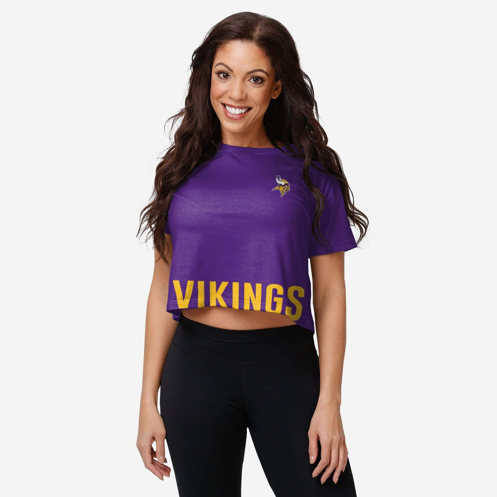 Minnesota Vikings Womens Bottom Line Crop Top FOCO S - FOCO.com