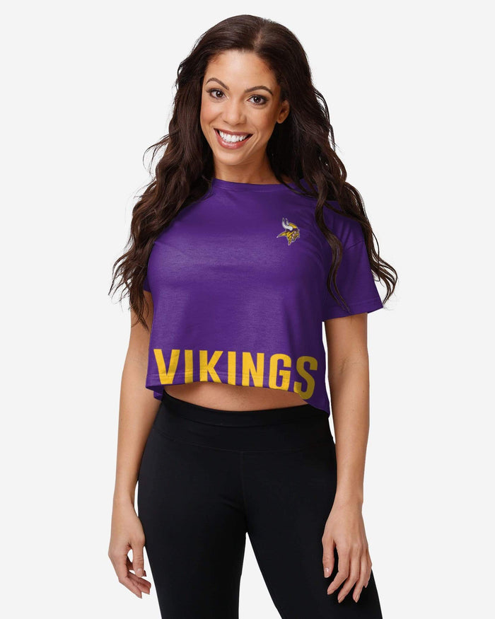 Minnesota Vikings Womens Bottom Line Crop Top FOCO S - FOCO.com