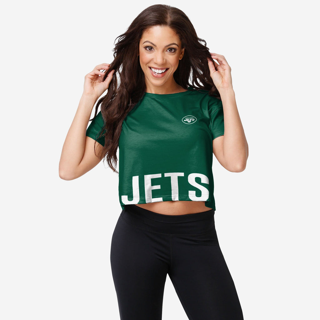 New York Jets Womens Bottom Line Crop Top FOCO S - FOCO.com