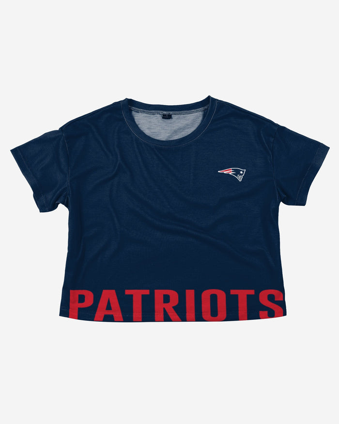 New England Patriots Womens Bottom Line Crop Top FOCO - FOCO.com