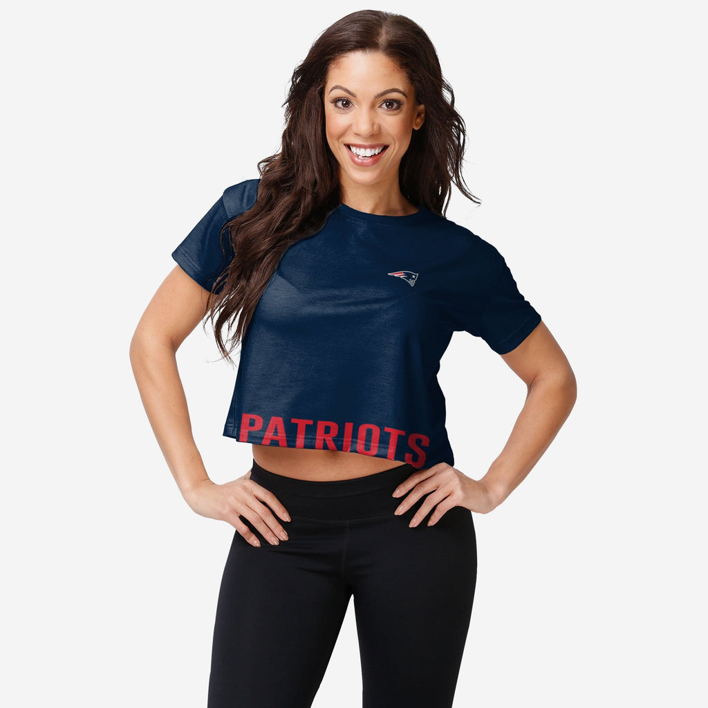 New England Patriots Womens Bottom Line Crop Top FOCO S - FOCO.com