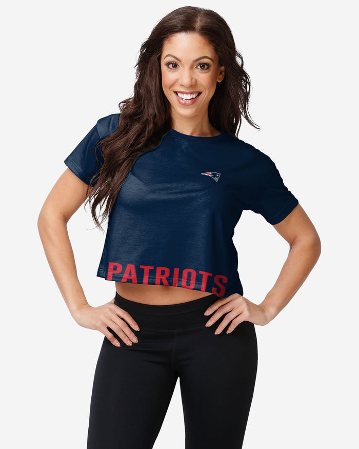 New England Patriots Womens Bottom Line Crop Top FOCO S - FOCO.com
