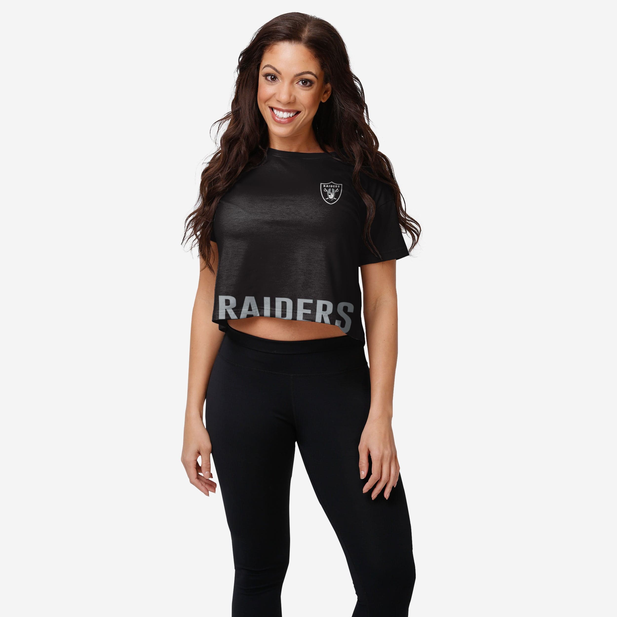 Las Vegas Raiders Womens Bottom Line Crop Top FOCO