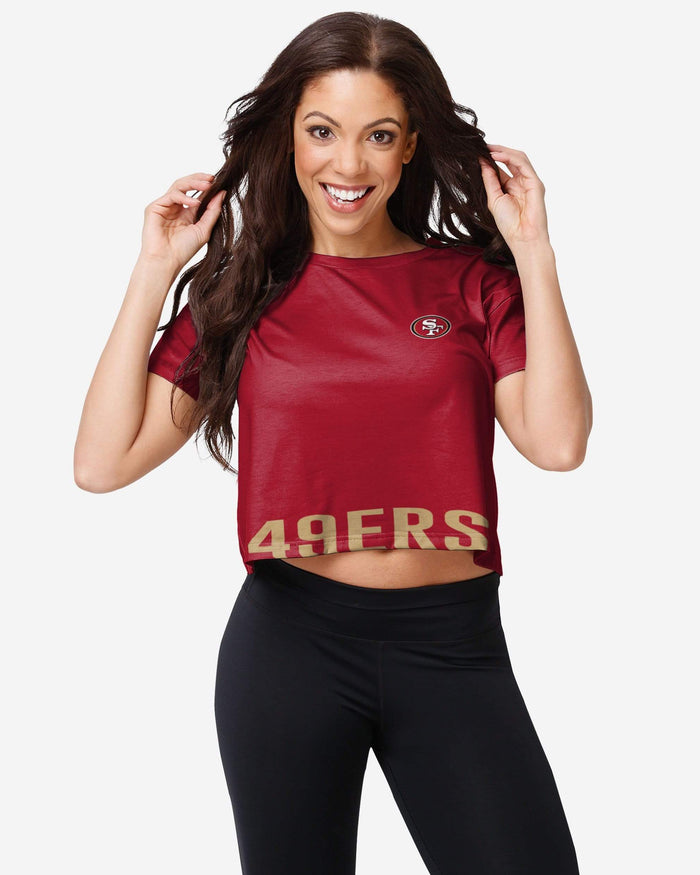 San Francisco 49ers Womens Bottom Line Crop Top FOCO S - FOCO.com