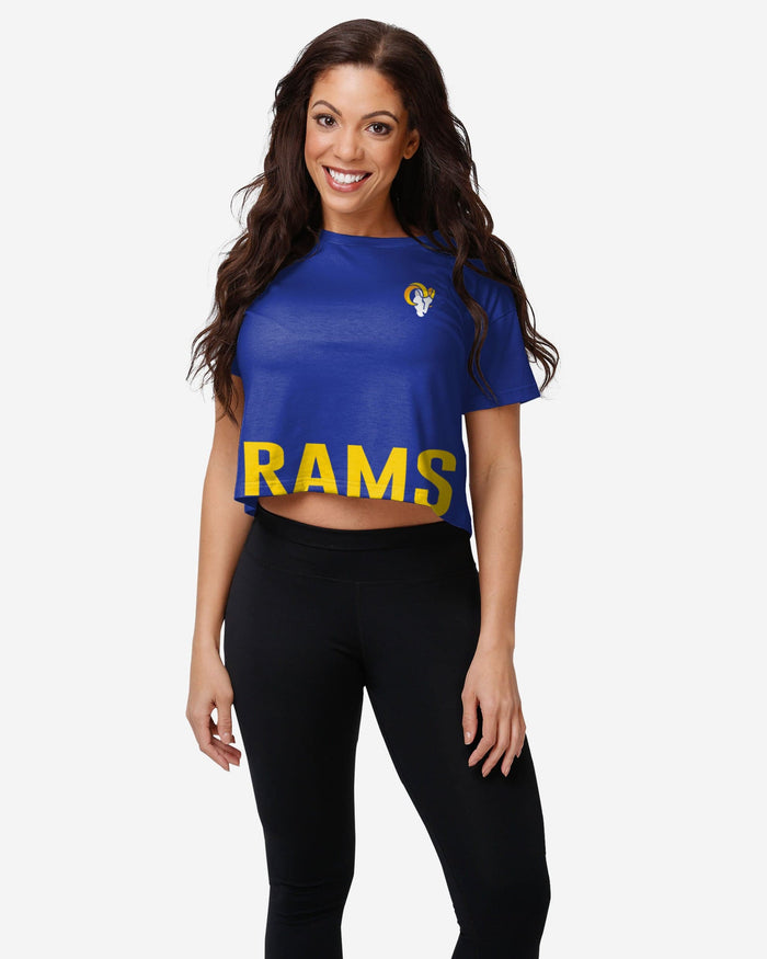 Los Angeles Rams Womens Bottom Line Crop Top FOCO S - FOCO.com