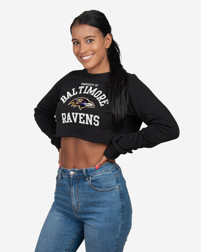 Baltimore Ravens Womens Cropped Team Crewneck FOCO S - FOCO.com