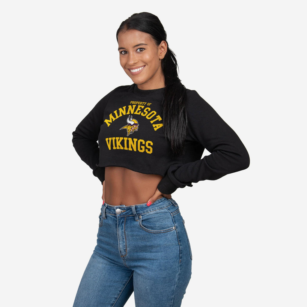 Minnesota Vikings Womens Cropped Team Crewneck FOCO S - FOCO.com