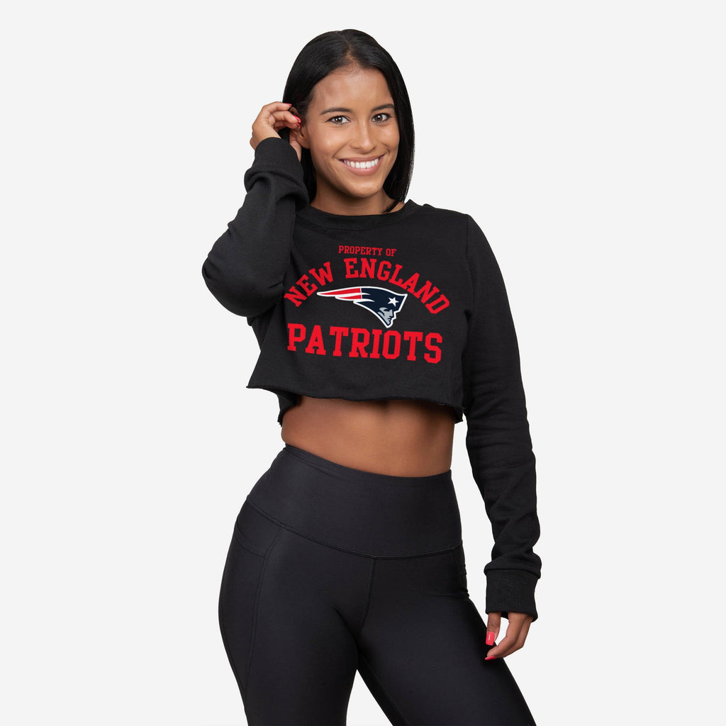 New England Patriots Womens Cropped Team Crewneck FOCO S - FOCO.com