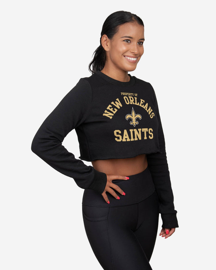 New Orleans Saints Womens Cropped Team Crewneck FOCO S - FOCO.com