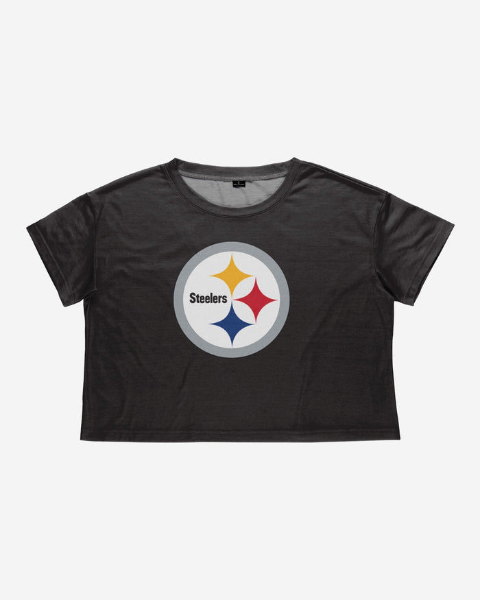 Pittsburgh Steelers Womens Solid Big Logo Crop Top FOCO - FOCO.com