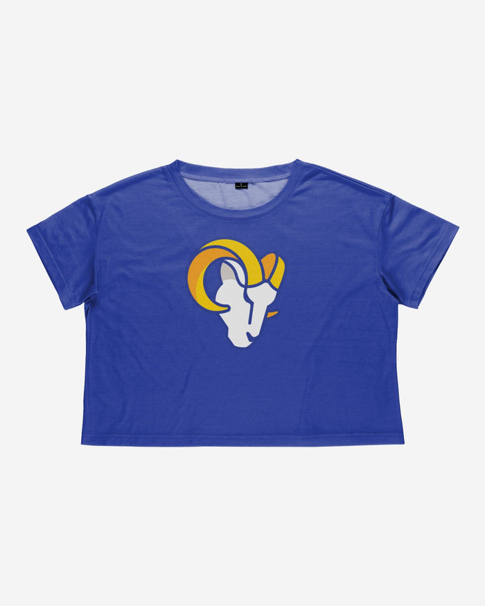 Los Angeles Rams Womens Solid Big Logo Crop Top FOCO - FOCO.com