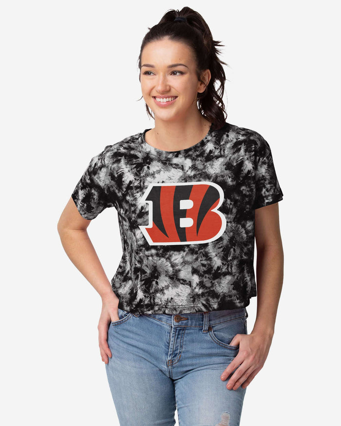 Cincinnati Bengals Womens Tie-Dye Big Logo Crop Top FOCO S - FOCO.com