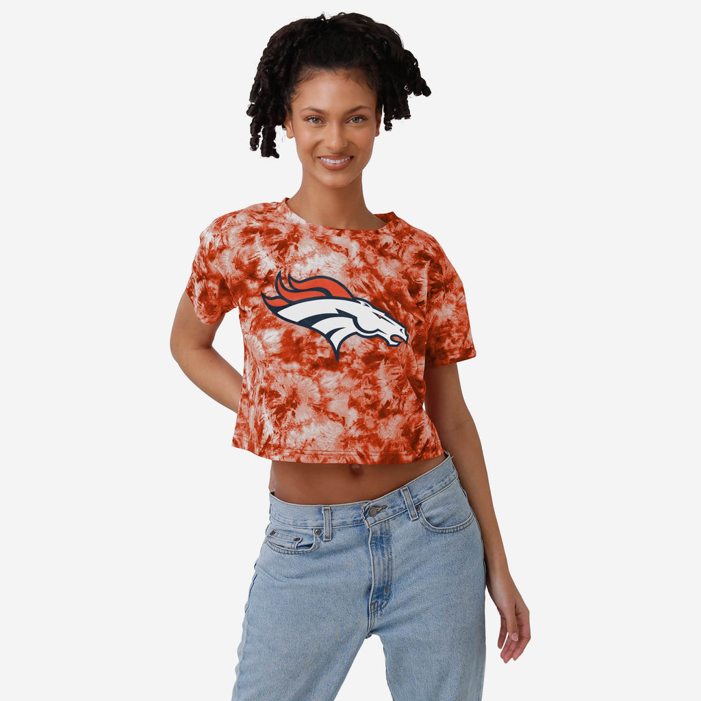 Denver Broncos Womens Tie-Dye Big Logo Crop Top FOCO S - FOCO.com